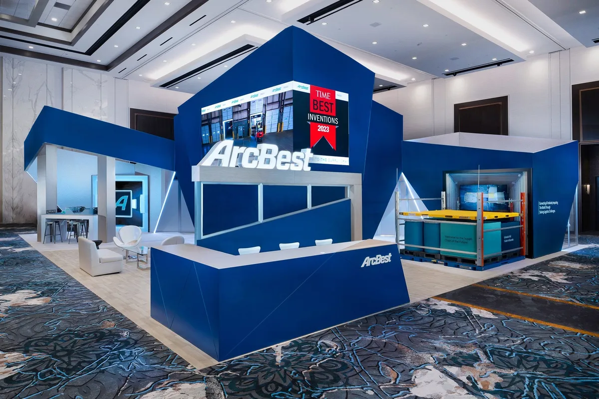 Blue ArcBest custom modular exhibit